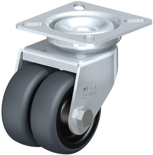 [555490] RUEDA DOBLE GIRATORIA TERMOPLASTICA 50X2X51MM 80KG LDA-TPA 50G 555490 BLICKLE