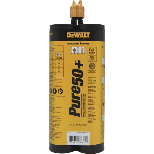 [08605] ANCLAJE EPOXICO 22 OZ  (650 ML) PURE 50+ 08605 DEWALT