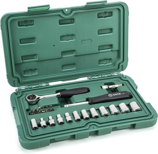 [ST09521-02] JUEGO CUBOS 1/4" 21 PIEZAS MILIMETROS ST09521-02 SATA