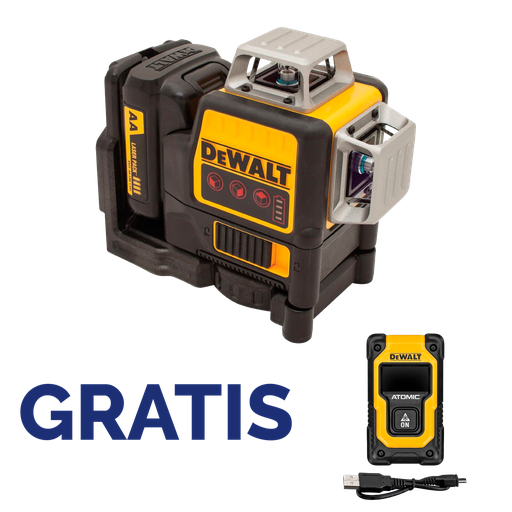 [DW089LR+DW055PL] NIVEL LASER VERTICAL- HORIZONTAL MULTI-LINEA 3X360° ROJO 12V DW089LR+DW055PL DEWALT