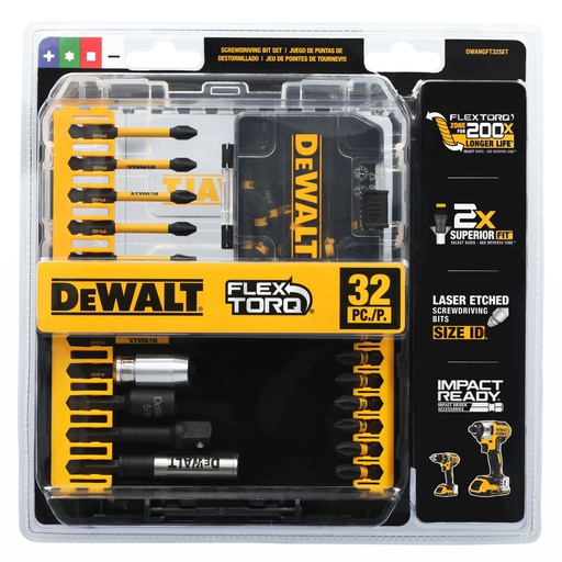 [DWANGFT32SET] JUEGO DE PUNTAS DE FLEX TORQ 32 PIEZAS DWANGFT32SET DEWALT