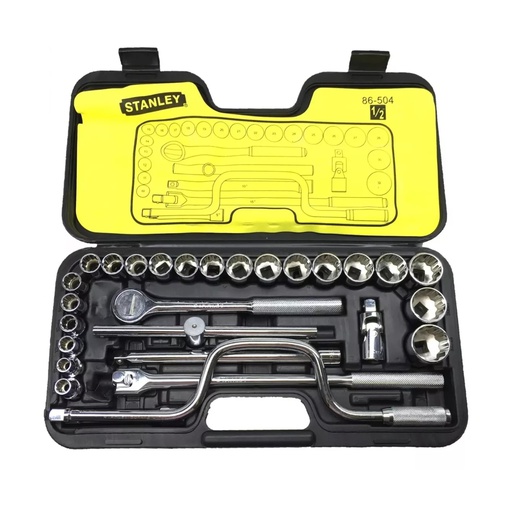 [86-504] JUEGO CUBOS 1/2" 12 PUNTAS MM 29 PIEZAS 10 A 32 MM 86-504 STANLEY