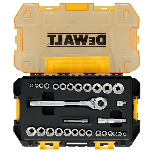 [DWMT45412] JUEGO CUBOS 1/4" & 3/8" SAE MM 30 PIEZAS  TOUGHSERIES™ DWMT45412 DEWALT