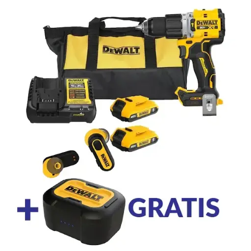 [DCD806D2B3+DXMA1902092] TALADRO PERCUTOR 1/2" 20V SIN CARBONES DCD806D2B3+DXMA1902092 DEWALT