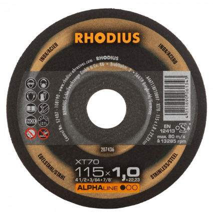 [395034] DISCO CORTE METAL FINO 115X1.0X22.2MM BASIC 395034 RHODIUS