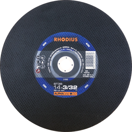 [212873] DISCO CORTE METAL TRONZADORA 14"X1/8"X1"  ST79 212873 ALPHA RHODIUS