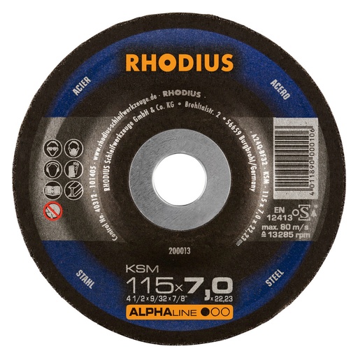 [395041] DISCO ESMERILAR METAL 115X6X22.23MM 395041 BASIC RHODIUS