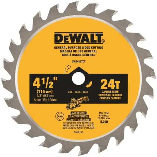 [DWA412TCT] DISCO SIERRA PATIN 4-1/2"-24D DWA412TCT DEWALT